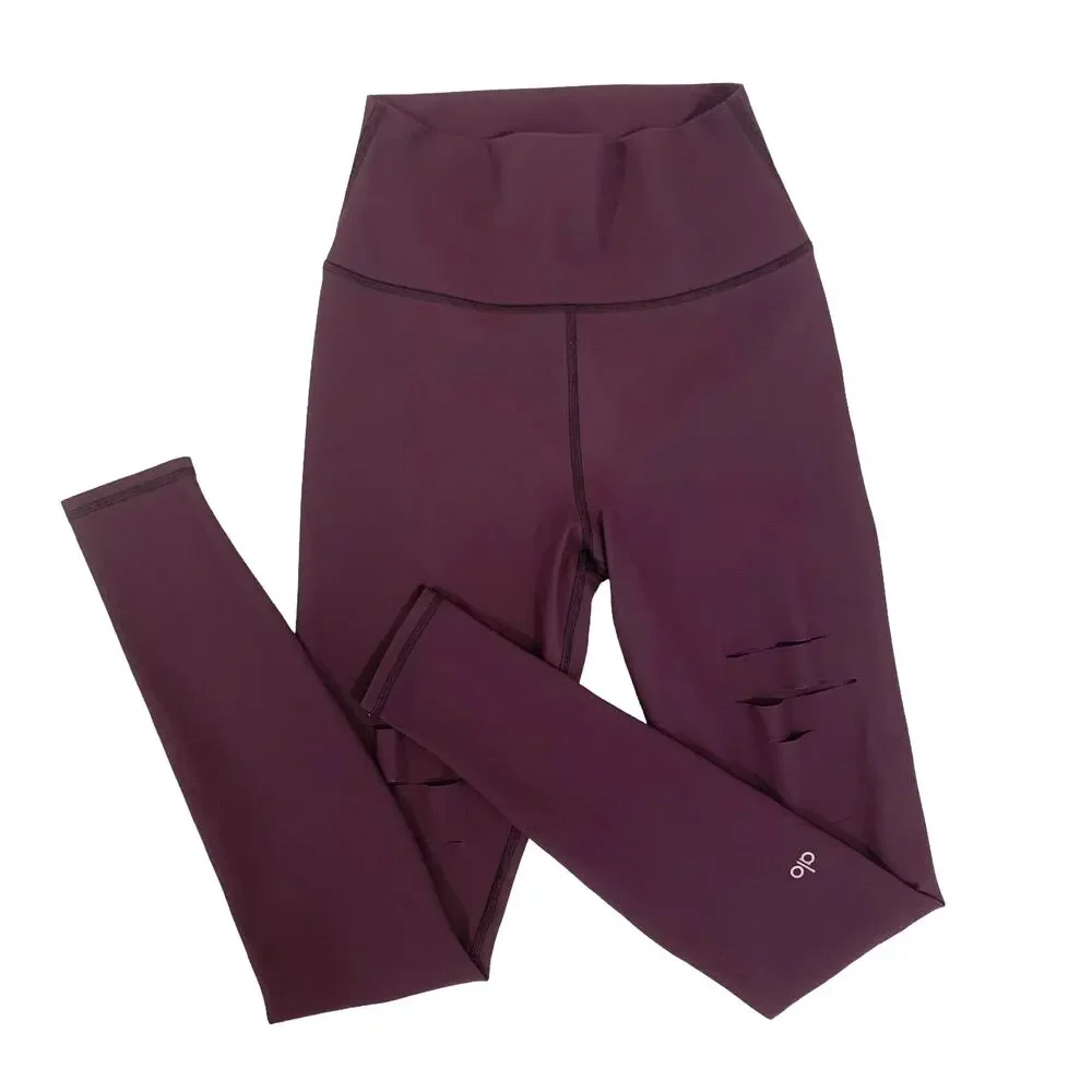 ALO High-Waist Ripped Warrior Laser Cutout Leggings in 